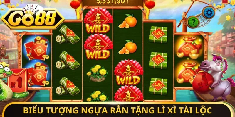 Sắc Xuân Chợ Tết - Săn Hũ Vàng Ngay, Sẵn Sàng Giàu Có 4 Sunwin Biểu tượng ngựa rắn tặng lì xì tài lộc